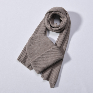 Vente en gros bonnets tricotés doux crâne écharpes longues personnalisées hiver adulte épais chaud 2 pièces femmes <span class=keywords><strong>cachemire</strong></span> <span class=keywords><strong>bonnet</strong></span> chapeau écharpe <span class=keywords><strong>ensemble</strong></span> - Product Image 1