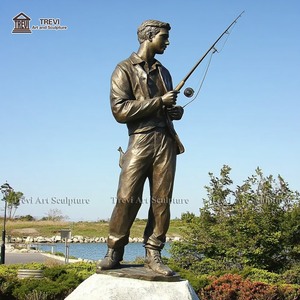 <span class=keywords><strong>Escultura</strong></span> <span class=keywords><strong>de</strong></span> Metal personalizada para exteriores, estatua <span class=keywords><strong>de</strong></span> <span class=keywords><strong>pescador</strong></span> <span class=keywords><strong>de</strong></span> bronce fundido - Product Image 2