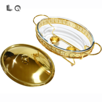 Chauffe-plats pour buffet en acier inoxydable 2L/3L Chauffe-plats électrique au gaz pour fêtes de mariage Équipement en verre pour hôtel