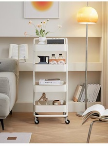 Chariot de <span class=keywords><strong>cuisine</strong></span> en métal à 4 niveaux, robuste et <span class=keywords><strong>moderne</strong></span>, avec roulettes, organisateur utilitaire, étagères de rangement mobiles - Product Image 5