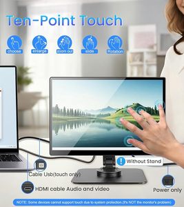 จอภาพแบบพกพาขนาด <span class=keywords><strong>14</strong></span> นิ้ว FHD พร้อมหน้าจอสัมผัส รองรับพอร์ต HDMI VGA DVI ใช้งานร่วมกับแล็ปท็อป พีซี PS5/4 อุตสาหกรรม จุดขาย และตู้คีออสก์ - Product Image 1
