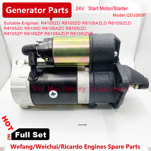 Qdj265f khởi động máy phát điện động cơ phụ tùng weichai 6110 & weifang 4105/4108 động cơ diesel giảm Starter 6105 phụ kiện - Product Image 2