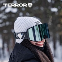 TERROR Discovery Lunettes de ski pour enfants, femmes et hommes, magnétiques, sans monture, HD, vue large, lentilles cylindriques professionnelles en PC, double lentille