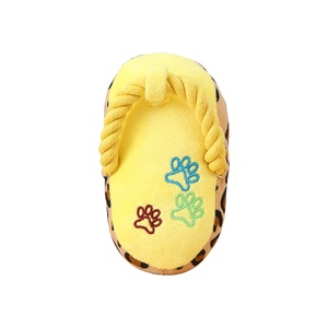 Produsen grosir mainan anjing ramah lingkungan berdecit mewah sandal tahan gigitan merangsang sendiri tali katun pembersih gigi - Product Image 5