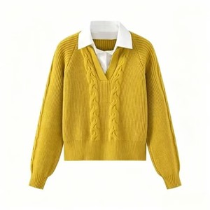 <span class=keywords><strong>Pull</strong></span>-over long boutonné pour <span class=keywords><strong>femme</strong></span>, style rétro décontracté, confortable et de haute qualité, idéal pour l'automne – Vente en gros - Product Image 5