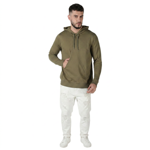 Wholesale Custom Logo Hoodies Unisex Printing Plain Basics Cotton Blended Pullover <b>Sweatshirt</b> Blank Men Hoodies - Product Image 1