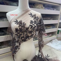 Applique corporelle en strass, flocon de neige de Noël, dentelle perlée, garniture scintillante de luxe, franges à pampilles, marron, thermocollant doré