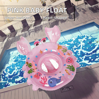 Niedlicher Rosa PVC-Pool-Schwimmreifen mit Sitz, Anpassbarer Beliebter Aufblasbarer Baby-Schwimmring, Kinder-Schwimmreifen für Kinder auf Lager