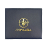 Porte-diplôme universitaire personnalisé en PU A4 8,5*11 avec logo estampé à chaud en or