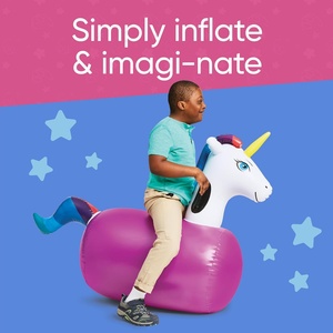Brincolín Inflable de Unicornio Hop N Go, Juguete de PVC para Niños, para Saltar y Hacer Brincos, para Mayores de 5 Años, Juegos al Aire Libre - Product Image 3