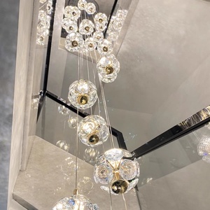 Lustre <span class=keywords><strong>doré</strong></span> en verre minimalisme Design industriel nordique Led pour <span class=keywords><strong>salon</strong></span> chambre <span class=keywords><strong>Suspension</strong></span> de décoration de Villa personnalisée complète - Product Image 2