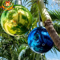 Boules de miroir gonflables géantes Iridescent Poly Sphere Mirror Ball Publicité Gonflable Led Balloon