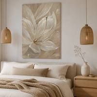 Peinture à l'huile florale 100% faite à la main sur mesure, texture 3D, art mural neutre sur toile, prêt à accrocher, décoration de salon