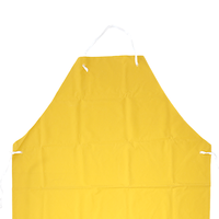 Tablier de boucher industriel en PVC et polyester, jaune, imperméable et résistant à l'huile, avec bavette longue sans manches et logo personnalisé, vente en gros