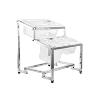 Hôtel commercial Restaurant Ustensiles de cuisine Acier inoxydable Gastronorm Alimentaire GN Pan Double Ligne Titulaire pour Ingrédients