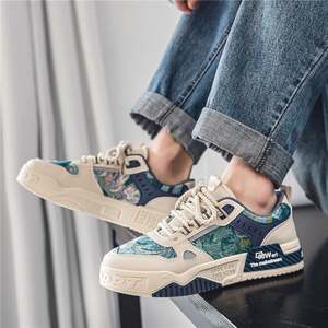 2025 nouveau printemps chaussures de planche décontractées pour hommes avec semelles épaisses respirant tout match niche confortable à lacets antidérapant conception de sport - Product Image 1