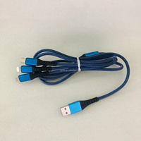Câble de charge rapide 3-en-1 en nylon blanc de 1,2 m 6A pour ordinateur, imprimante et écouteurs - Disponible en magasin à Shenzhen