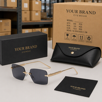 Lunettes de soleil sans monture personnalisées STY5003D, style Y2K punk, rectangulaires, pour femmes et hommes, verres dégradés UV400, vente en gros