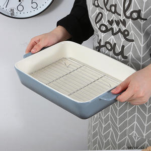 Bandeja de Horno Rectangular de Cerámica Estilo Europeo Personalizada, Gris, Apta para Horno y Microondas, 8.7, 10.6, 12.6 Pulgadas - Product Image 2