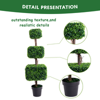 PZ-1-160 Ruopei 120cm Herbe artificielle verte en forme carrée, feuilles en plastique, décoration intérieure et extérieure