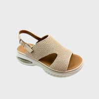 Sandales d'été compensées pour femmes, style plateforme, à talon en U ajouré, chaussures de créateur avec coussin d'air transparent amortissant les chocs