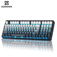 Clavier mécanique sans fil Zornher ZH980 95% noir et blanc crémeux avec pavé numérique, clavier de jeu pour le travail de bureau