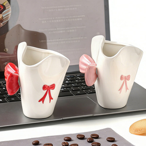 Keramische koffie- en melkbeker met deksel en giettuit - Schattig design voor het zetten van thee, warme/koude dranken, voor gebruik op kantoor/thuis - Product Image 3