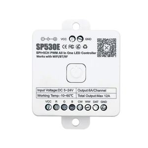 SP530E Contrôleur LED tout-en-un Wifi Alexa Google Home 5CH PWM SPI Pixels WS2812B SK6812 RGBW RGBIC Contrôleur de bande lumineuse à LED - Product Image 1