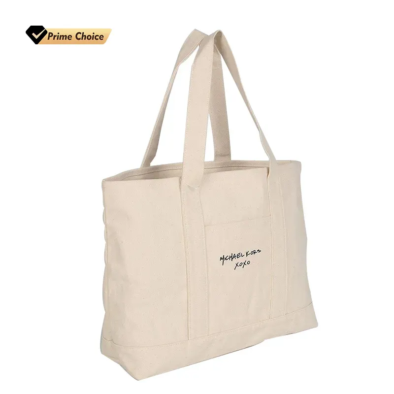 Logotipo impresso personalizado reciclar mercearia tote boat bag lona pesada grande massa reutilizável personalizado algodão shopping bag