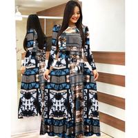 Robe d'été décontractée surdimensionnée pour femmes, robe imprimée, robe femme, vestidos, grande taille, streetwear, manches longues, robe longue maxi