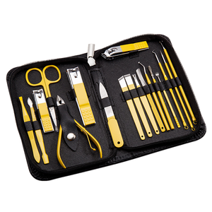 Juego de Herramientas de Belleza Profesional Portátil de Acero Inoxidable 18 en 1 para Manicura y Pedicura - Product Image 1