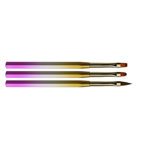 Lot de 3 pinceaux personnalisés pour nail art, manche acrylique, pour peinture à l'encre et détails en gel, avec emballage, pour usage en salon - Product Image 6