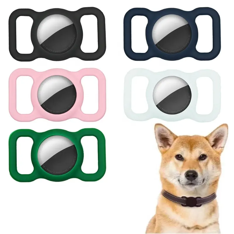 Qidian Hot Selling For Airtag Case Anti-lost Cover Air Tags Holder Dog Collar Tracker Protective Cover For Airtag Silicone Case