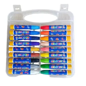 Ensemble de boîtes de 18 couleurs de pastel à l'huile, Kit de peinture, dessin, papeterie, ensemble d'artisanat d'art pour enfants, vente en gros