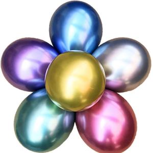 Ballons en latex chromé en métal perlé gonflables de 12 pouces pour la décoration de fête et de mariage - Product Image 1