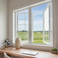 Fenêtre à battant horizontal en alliage d'aluminium moderne haute sécurité avec fonction coupe-vent pour villa