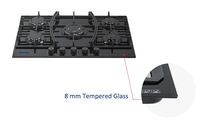 Chine Vente en gros Cuisinière encastrée Cuisinière à gaz 35 pouces à panneau en acier inoxydable Table de cuisson GPL à cinq brûleurs pour la cuisine