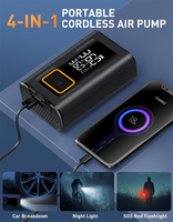 Compresseur d'air portable en alliage d'aluminium 4000 mAh pour pneus de voiture, 150 PSI, buse de 17 mm, manomètre numérique intégré