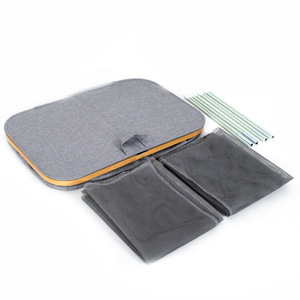 Collapsible Laundry <b>Basket</b> Dark Gray Oxford Fabric <b>Foldable</b> Storage Organizer Rectangle Shape Standing Type Clothing Organizer - Product Image 3