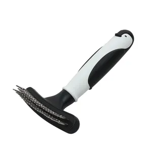 Factory Wholesale Custom Logo Penguin Shape Cat Needle Hair Brush Dog Pet Grooming Rake Brushed Grooming Comb