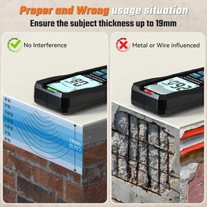 <span class=keywords><strong>Humidimètre</strong></span> numérique sans broches HEDAO MT35 pour cloisons sèches, <span class=keywords><strong>bois</strong></span> <span class=keywords><strong>de</strong></span> <span class=keywords><strong>chauffage</strong></span> et <span class=keywords><strong>bois</strong></span> d'œuvre, avec écran LCD 3 couleurs, alarme sonore et fonction HOLD (Noir) - Product Image 6