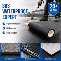 Sandbeschichtete SBS-modifizierte Bitumen-Abdichtungsmembran mit Mineralgranulat, Fertigdachpappe für freiliegende Dächer, UV-beständig