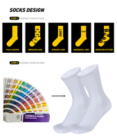 Chaussettes de sport pour hommes Oem Custom Classic Thick Elite Athletics Unisexe Blanc Crew Cushion Chaussettes de basket-ball de course à pied en coton peigné
