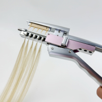 Kit de pose d'extensions capillaires professionnel en coton 6D avec pince connectrice et outil de retrait pour pointes de plumes