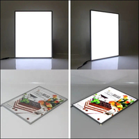 Caisson lumineux mural en verre trempé ultra fin à LED Caisson lumineux à menus sur pied