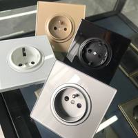 Interruptor de Pared Tipo 86, Interruptor de Reinicio, Control del Hogar, Iluminación, 16A 250v, 1 Canal, 2 Vías, Atenuador, Ventilador, Enchufe 13AUK, CA 20A, Vidrio Templado 45a