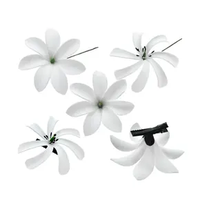 Pinces à Cheveux <span class=keywords><strong>Fleur</strong></span> de Plumeria en Mousse Blanche <span class=keywords><strong>Hawaïenne</strong></span> pour Mariée, Mariage, Fête ou Plage, Accessoire Cheveux - Product Image 1