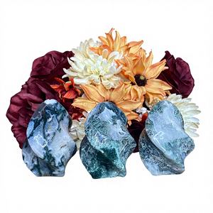 Agate mousse naturelle en gros, torche artisanale en cristal, décoration d'intérieur, pierre précieuse de guérison, ornement pour salon, bureau - Product Image 1