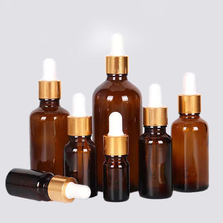 Recipientes de embalagem recarregáveis 5ml, 10ml, 15ml, 20ml, 30ml, 50ml, 100ml, âmbar, garrafas de vidro, recipientes de embalagem cosméticos
