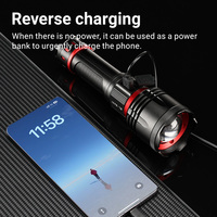 Lampe torche multifonctionnelle à lumière laser blanche puissante, zoomable, étanche, avec miroir d'allumage, lampe torche LED